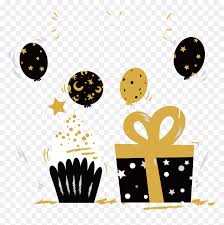 Download 16,212 gold balloons stock illustrations, vectors & clipart for free or amazingly low rates! Party Cupcake Gift Balloons Dots Black Gold Black And Gold Balloons Clipart Hd Png Download Vhv