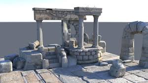 Detailed Temple Ruins 3d Model Temple Ruins Ruins Temple