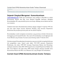 Contoh Soal Cpns Kemenkumham Gratis Terbaru Download