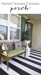 Black And White Patio Floor How To Paint Stripes On Your Front Porch Cuckoo4design Painted Porch Floors Concrete Front Porch Painted Concrete Porch