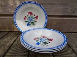 Reserve Set De 4 Assiettes Creuses Sarreguemines Digoin Etsy Plates Soup Plating French Soup