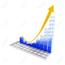 performance chart showing future rebound trend 3d render white