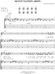 7 Nation Army Partition Piano Easy Guitar Songs Seven Nation Army Basic Guitar Lessons