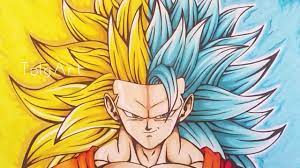 Super tenkaichi budokai, when broly shows up in his own god form after goku once more, goku transforms into super saiyan blue in order to compete with broly's might, as goku's normal state was completely overwhelmed by broly god. Drawing Goku Super Saiyan 3 Super Saiyan Blue 3 Tolgart Youtube