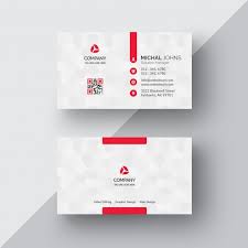 White Business Card With Red Details Free Psd Http Ift Tt 2nwjyhe Free Business Card Templates Business Card Template Psd Printing Business Cards