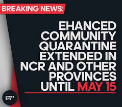 Apr 12, 2021 · on april 3, 2021, the malacañan palace announced that it will be extending the earlier imposed ecq over ncr plus. Pressone Ph Breaking Ecq Extended In Ncr Until May 15 Facebook