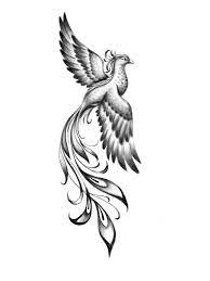 Black girly phoenix tattoo design for upper back. Feminine Rebirth Phoenix Tattoo Drawing Novocom Top