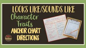 Looks Like Sounds Like Character Trait Anchor Chart Character traits and cause & effect | tales from outside the classroom. looks like sounds like character