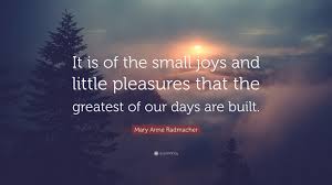 {customized selections} in the message to seller box at the checkout please leave your color selection(s). Mary Anne Radmacher Quote It Is Of The Small Joys And Little Pleasures That The Greatest Of Our Days Are Built 6 Wallpapers Quotefancy