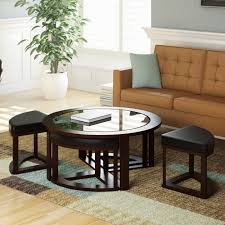 Try a wider, oval shape for sectionals, or keep things cozy by pairing a loveseat with a round coffee table. Coffee Table With Stools You Ll Love In 2021 Visualhunt