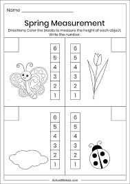 The measurement worksheet will produce eight standard measurement problems per page. Spring Measurement Worksheets For Kindergarten Active Little Kids