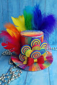 Birthday Party Hats For Adults Mom And Daughter Top Hat Birthday Party Hat Rainbow Mini Top Hat Candy Mini Top Hat Centerpiece Big Crazy Hat Day Mad Hatter Hat Tea Party Hats