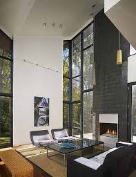 Double Height Fireplace Living Design Modern Grey Living Room Luxe Living Room
