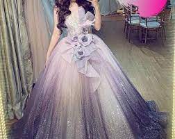 Sparkly Purple Gown Purple Wedding Gown Modern Evening Wear Etsy Purple Wedding Dress Purple Wedding Gown Purple Gowns