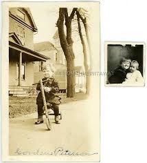 c1910s Photo IA Iowa Cute Little Boy Riding Scooter Tricycle Gordon  Peterson