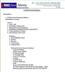 Maybe you would like to learn more about one of these? Lowongan Kerja Pt Nsc Finance Cabang Slawi Keuangan Pendidikan Marketing