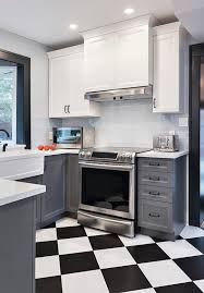 White kitchen cabinets with grey tile floor. Kitchen Gallery White And Grey Cabinets Combination
