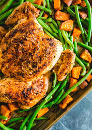 Spatchcock Piri Piri Roasted Chicken Recipe With Green Beans And Sweet Potatoes Sheet Pan Meals Chicken Baked Chicken Sweet Potato Sweet Potato Green Beans