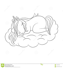 bebe de licorne endormi sur un nuage personnage dessin anime schema illustration stock du cheri drole 115064489 coloriage pouliche