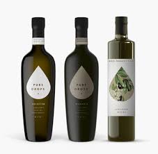 Pure Drops Olive Oil Packaging Olive Oil Bottles Olive Oil Bottle Design