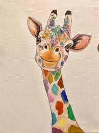 High quality colorful giraffe inspired canvas prints by independent artists and designers from around the world. Colorful Giraffe 11x14 Domke Design