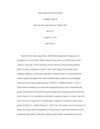 A thesis abstract should consist of 350 words or less including the heading. Nestle Business Research Paper