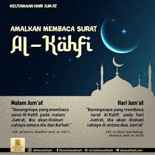 Disebutkan dalam hadis shahih tentang keutamaan surat ini, diantaranya: Keutamaan Membaca Surat Al Kahfi Dihari Jumat