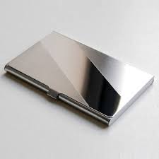 Small saffiano and leather wallet. Metal Business Card Wallet 218927
