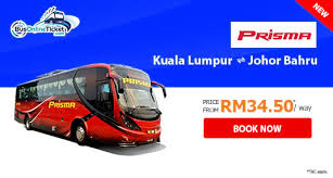 The best way to get from kuala lumpur airport (kul) to johor bahru without a car is to bus which takes 5h 30m and costs rm 64. Prisma Express Kuala Lumpur And Johor Bahru Busonlineticket Com
