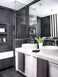 Grey bathrooms beautiful bathrooms bathroom black bathroom ideas bathroom wall bathroom lighting black bathtub deep bathtub bathroom styling. Bathrooms Today Are More Than Just The Room In The Home Where You Go To Have A Bath Brush Your Teeth Or U White Bathroom Black White Bathrooms Bathroom Design