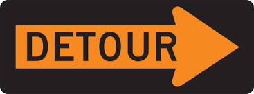 Detour (In Arrow) Rigid Construction Sign FRK248