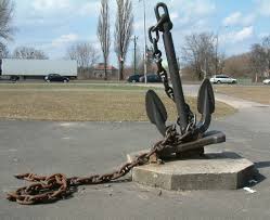 It is made of galvanized metal. Anchor Wikipedia