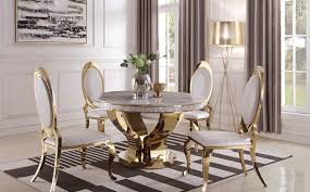 Modern 7 piece dining room rectangular glass top table & 6 white chairs set icee. Kendall Table 190381 Coaster Furniture Dining Room Sets Gold Dining Room Dining Table Gold Marble Top Dining Table