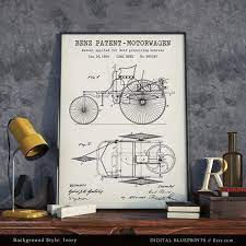 Mercedes Benz Patent Print, 1888 Benz Patent-motorwagen, First ...