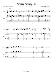 Advance australia fair has been australia's national anthem since 1984 since the proclamation of the australian colonies in 1788 god save the queen had been australia's national anthem. Advance Australia Fair Sheet Music For Piano Violin Solo Musescore Com