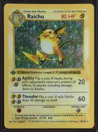 Available are the minimum, average, and maximum prices which are updated on an hourly basis. Raichu Base Set Shadowless Holo 14 102 Value 6 50 1 803 11 Mavin
