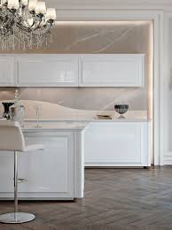 Diamond Model Glossy Bianco Lacquer With Colour Matched Lacquered Glass Top Lacquered On Wood And Glass Kitchen I Kitchen Inspirations Classic Kitchens Kitchen