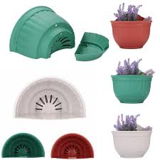 Decen Half Round Vertical Garden Pots Plastic Flower Pots Vertical Planter Plastic Wall Hanging Pots Flow Vertical Garden Pots Hanging Pots Plastic Flower Pots