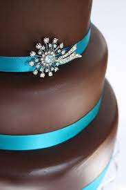 Starburst Brooch Wedding Cake Chocolate Wedding Cake Teal Wedding Inspiration Teal Wedding