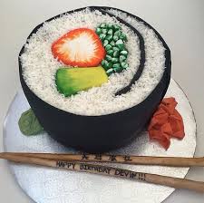 Giant Sushi Roll Birthday Cake Dessert Sushi Sushi Cake Sushi Party