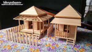 Popsicle Stick Miniature House Cottage House Kerajinan Gagang Es Krim Miniatur Rumah Kreatif