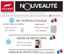 Ecotel Gel Hydroalcoolique Masques Visieres