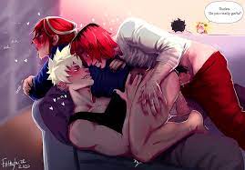 Artist is @filthyfaize on Twitter. (Bakugou x Todoroki x Kirishima) :  r/BokuNoHomoAcademia