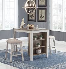 Kitchen island dining table view photo 11 of 20. Skempton Counter Height Dining Table And Bar Stools Set Of 3 Furniture Den