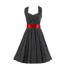 Black And White Polka Dot Halter Top Black White Mini Polka Dot 1950s Inspired Halter Neck Rockabilly Vintage Pinup Swin Black Flare Dress Black And White Cocktail Dresses Vintage Rockabilly Dress
