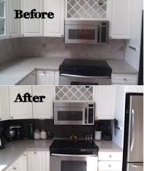 Quick Kitchen Backsplash Revamp Using Peel And Stick Vinyl Tiles Diy Vinyl Tiled Backsplash Vinyl Tile Backsplash Vinyl Backsplash Diy Kitchen Backsplash