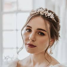 Floral Tiara, Clay Flowers Tiara, Floral Headpiece, Bridal Headpiece,  Bridal Headband, Silver, Gold, Rose Gold,bridal Accessory