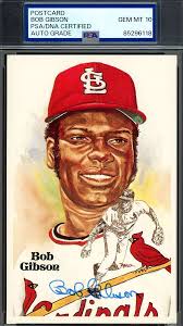 Las mejores ofertas en Bob Gibson MLB postales con Autógrafo original