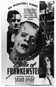 MONSTER'S VOICE! HIS Booming out defiance! Demanding&bride! Demanding  bride! destruc- tion to those stand his standinhisway...For way!...For THE  MONSTER TALKS! 亚修密 I Bride ص FRANKENSTEI MNIVERSAL PICTURE WITH COLIN CLIVE  VALERIE HOBSON