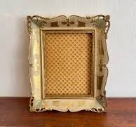 Antieke Italiaanse gouden lijst | Handgesneden sierlijk decor | Voor 7 x  9,5"